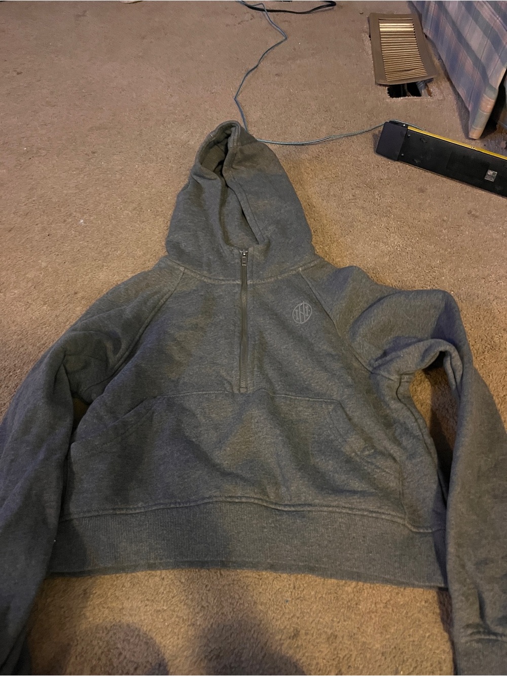 Women's Half-Zip Hooded Sweatshirt - Gray